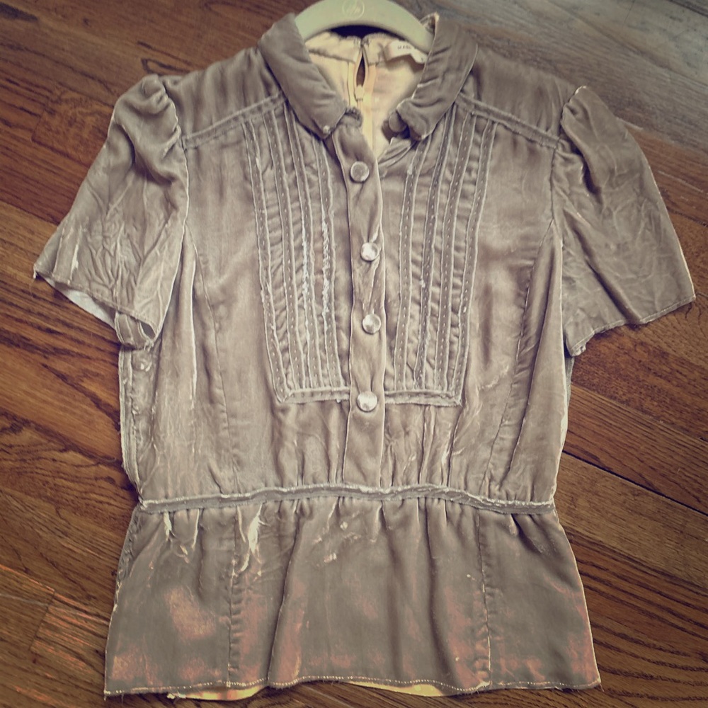Marc Jacobs crushed velvet vintage looking blouse